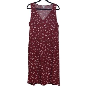 Old Navy Red Floral Midi Dress XLT
